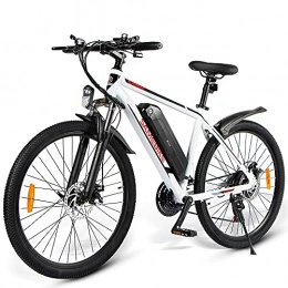 SUNWEII vélo SUNWEII Vélo électrique Pliable de vélo de Montagne pour Adultes, vélo électrique de Ville avec Batterie au Lithium 36V 10Ah, 350W pour Hommes, White350W
