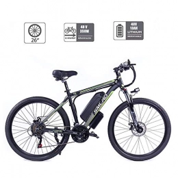 UNOIF Vélos de montagne électriques UNOIF Vélo VTT Vélo électrique avec 21 Vitesses Shimano Transmission System, 350W, 13Ah, 36V Batterie Lithium-ION, 26" Pouces, Pedelec City Bike légère, Black Green