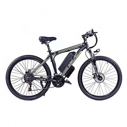 UNOIF Vélos de montagne électriques UNOIF Vélo électrique électrique VTT, 26" Electric City Ebike vélo avec 350W brushless arrière Moteur pour Adultes, 48V / 13Ah Amovible Batterie au Lithium, Black Green