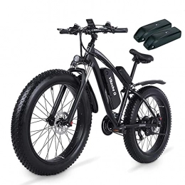 Vélo de Montagne électrique 26 Pouces Ebike 1000w avec Gros Pneu, Batterie Amovible 48V 17Ah, écran LCD 3,5", Vitesse 21 Vitesses (Balck(add an Extra battry))