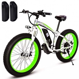 Amantiy vélo Vélo de Montagne électrique, Vélo électrique, Moteur 500W / 1000W, 26 Pouces Graisse, 48 V 17 AH Batterie (1000W + Batterie de Rechange) Vélo électrique Puissant (Color : White Green, Size : 1000w)