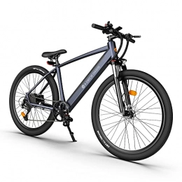 ADO Vélos de montagne électriques Vélo Electrique ADO D30C, VTT Électrique d'assistance à la pédale, Shimano 9, Écran LCD et LED Luci, 10.4Ah, 25 km / h, 250W, E-Bike pour Ville / Plage / Neige, Noir
