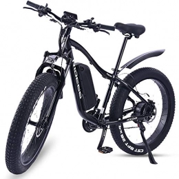Vélo Électrique VTT 26 Pouces E- Bike Vélo De Montagne Fat Tire Batterie Au Lithium 48V 8Ah avec Moteur 1000W Et Bicycle Électrique 21 Vitesses pour Hommes Femmes Adultes,Black