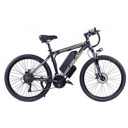 WQY Vélos de montagne électriques Vélo Électrique, Vélo Adulte Citybike E-Bike avec Moteur 350 W 48V 10 AH Batterie Au Lithium Amovible 21 Vitesses Shifter pour Les Déplacements en Banlieue, Black Green