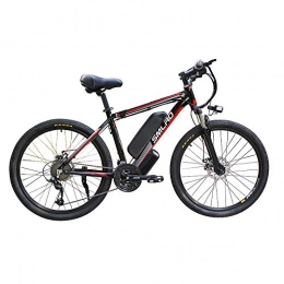 WQY Vélos de montagne électriques Vélo Électrique, Vélo Adulte Citybike E-Bike avec Moteur 350 W 48V 10 AH Batterie Au Lithium Amovible 21 Vitesses Shifter pour Les Déplacements en Banlieue, Black Red