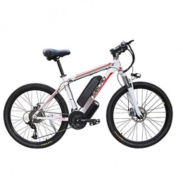 WQY vélo Vélo Électrique, Vélo Adulte Citybike E-Bike avec Moteur 350 W 48V 10 AH Batterie Au Lithium Amovible 21 Vitesses Shifter pour Les Déplacements en Banlieue, White Red