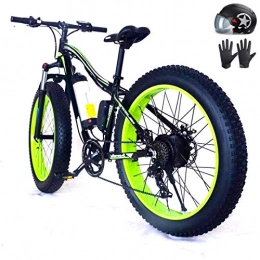 Amantiy Vélos de montagne électriques Vélo électrique, 26 "Vélo électrique 36V 500W 10.4Ah amovible lithium-ion batterie graisse pneu de neige vélo pour vélo de sport voyage de voyage Endurance 60 km ( Color : Black Green , Size : 250W )