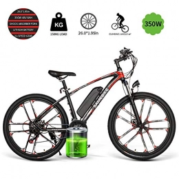 LOO LA vélo Vélo électrique Pliant avec Phare LED, 26 Pouces 25 km / h vélo Ville / Trekking / VTT Batterie au Lithium 350w 48v 8ah 21 Vitesses Frein à Disque Hommes Femmes Adultes, Noir