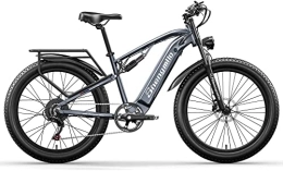 MSHEBK Vélos de montagne électriques Vélo électrique pour adulte Fat Tire 26", 48 V 15 Ah, batterie Li-lon amovible, moteur arrière BAFANG Snow Beach Mountain E Bike avec Shimano 7 vitesses