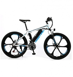 MAYIMY Vélos de montagne électriques Vélo électrique à Batterie au Lithium vélo de Montagne 26 '' Adulte Vitesse Variable 21 Vitesses vélo assisté 36V350W Batterie détachable Roue intégrée avec LED(Color:white1, Size:10AH)
