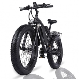 HFRYPShop Vélos de montagne électriques Vélos électriques VTT Fat Bike 26 Pouces, Moteur 1000W et Batterie Lithium 840 Wh (48 V 17, 5 Ah), Gros Pneu vélo de Neige 21 Vitesses [EU Stock], Black