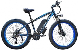 WJSWD Vélos de montagne électriques WJSWD Vélo électrique de neige de 66 cm, 48 V, 1000 W, fourche de suspension en alliage d'aluminium, 21 vitesses, vélo de sport pour adultes, batterie au lithium, pour adultes (couleur : bleu)