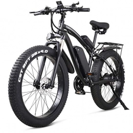WSHA Vélos de montagne électriques WSHA Vélo électrique 1000W Neige vélo électrique VTT, 26 Pouces 4.0 Gros Pneu Ebike 48V 17Ah Batterie au Lithium avec écran LCD Bleu, pour Adultes en Plein air, Noir