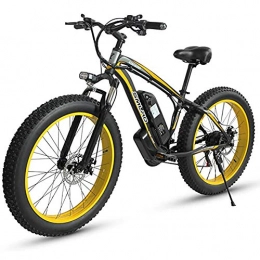 WXX 26 * 4,0 Pouces Gros Pneu vélo électrique Pliable 500W 48V 15AH en Alliage d'aluminium Lithium Plage Motoneige LCD Moniteur vélomoteur,Black Yellow