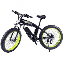 WXX Vélos de montagne électriques WXX Adulte vélo électrique, 26 Pouces Fat Tire Neige vélo, 350W 48V 10Ah Amovible au Lithium-ION de vélos ebike, Plage Voiture électrique, pour l'extérieur Cyclisme, Black Green