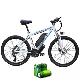 XXCY Vélos de montagne électriques XXCY C6 Vélo De Montagne électrique, vélo électrique 1000w 26 `` avec Batterie Lithium-ION Amovible 48v 15ah Shimano 27 Vitesses (Blanc-Bleu)