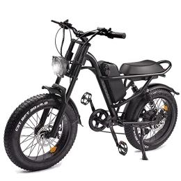 Yuirshion Vélo électrique, 20" x 4" Pouces Gros Pneu Vélo électrique pour Adultes, Batterie Massive Amovible 48V 15Ah E-Bike, VTT électrique 15.5 MPH, Professionnel Shimano 7 Vitesses