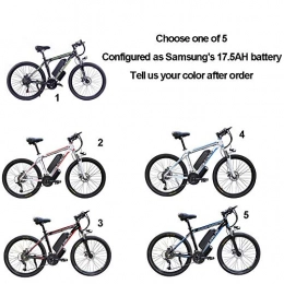 ZXL Vélos de montagne électriques ZXL Vélos Électriques Pour Adultes, Vélo En Alliage D'Aluminium 360W Amovible Batterie Au Lithium-Ion 48V / 10Ah Vtt / Trajet Domicile-Travail Ebike, Blanc Rouge, Samsung 's 17, 5 Ah
